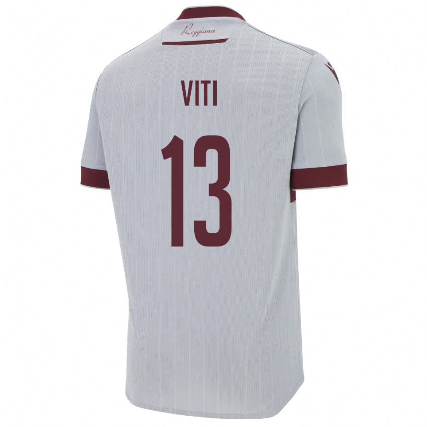 גברים Jacopo Viti #13 בורגונדי לבן הרחק ג'רזי 2025/26 חולצה קצרה