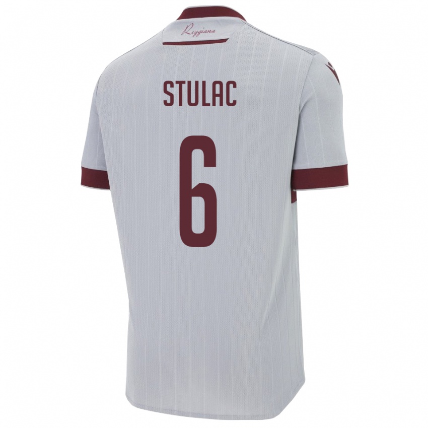 גברים ליאו סטולאץ #6 בורגונדי לבן הרחק ג'רזי 2025/26 חולצה קצרה
