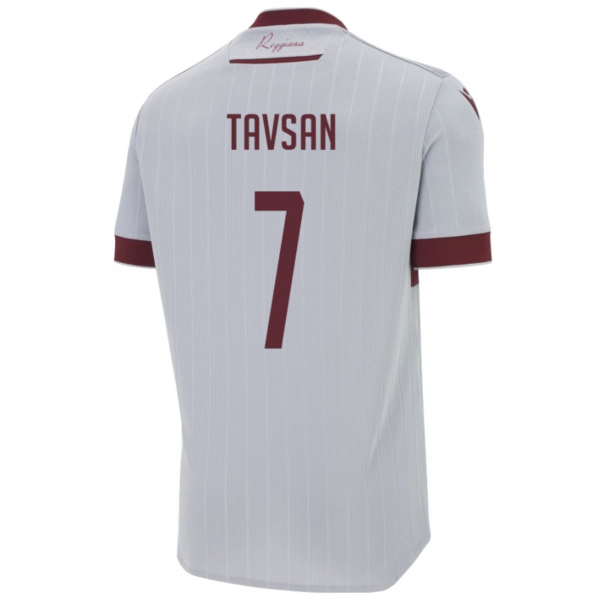 גברים אלאיס טפסן #7 בורגונדי לבן הרחק ג'רזי 2025/26 חולצה קצרה