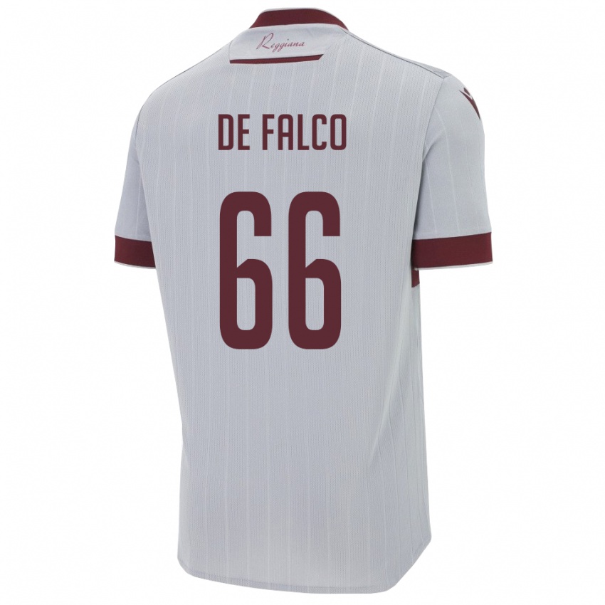 גברים Cristian De Falco #66 בורגונדי לבן הרחק ג'רזי 2025/26 חולצה קצרה