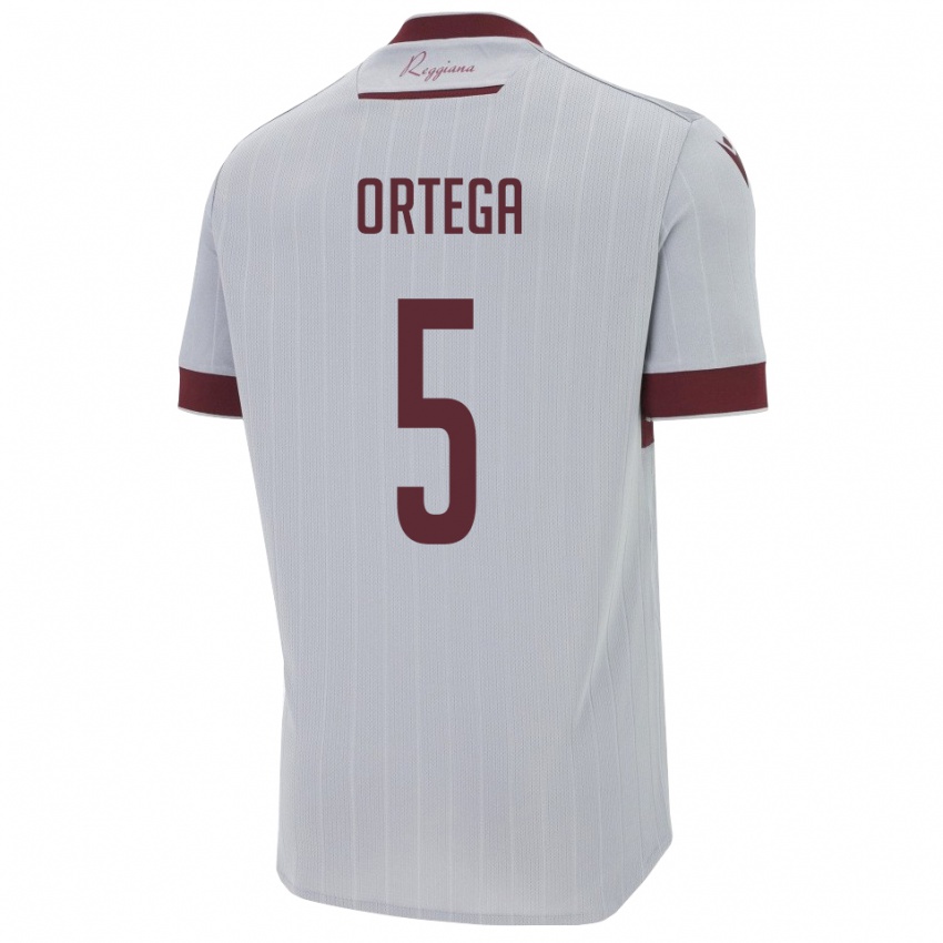 גברים Jean Paulo Cardona Ortega #5 בורגונדי לבן הרחק ג'רזי 2025/26 חולצה קצרה