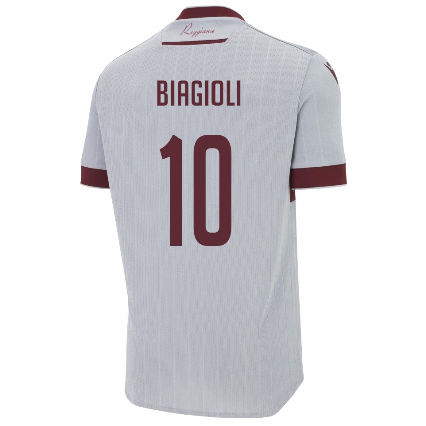 גברים ביאחיולי מרטינו #10 בורגונדי לבן הרחק ג'רזי 2025/26 חולצה קצרה