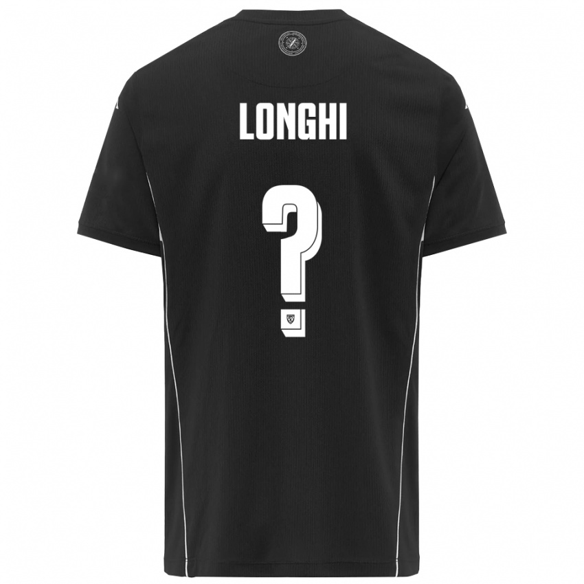 גברים Tommaso Longhi #0 שחור לבן הרחק ג'רזי 2025/26 חולצה קצרה