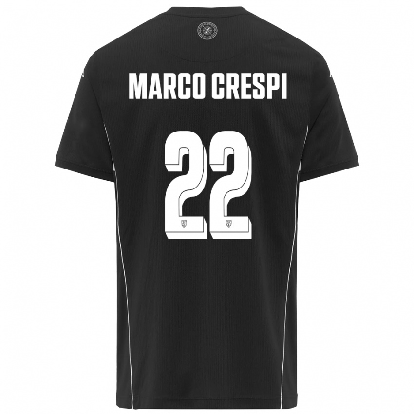 גברים ז׳יאן מרקו קרספי #22 שחור לבן הרחק ג'רזי 2025/26 חולצה קצרה