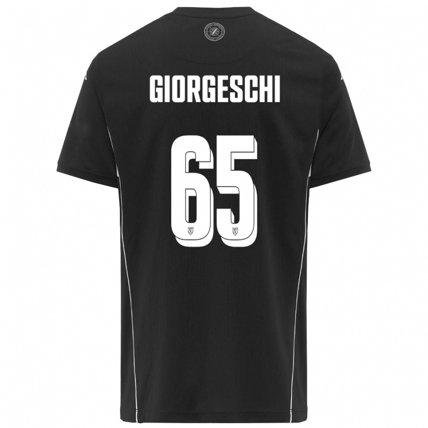 גברים Simone Giorgeschi #65 שחור לבן הרחק ג'רזי 2025/26 חולצה קצרה