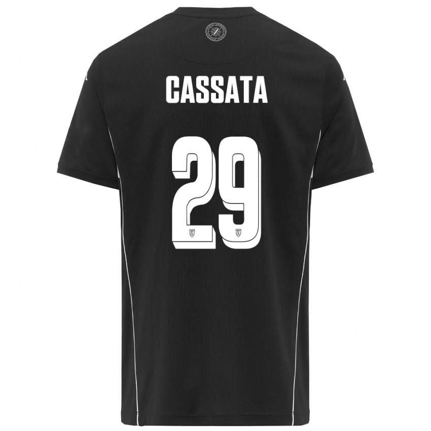 גברים פרנצ'סקו קסטה #29 שחור לבן הרחק ג'רזי 2025/26 חולצה קצרה