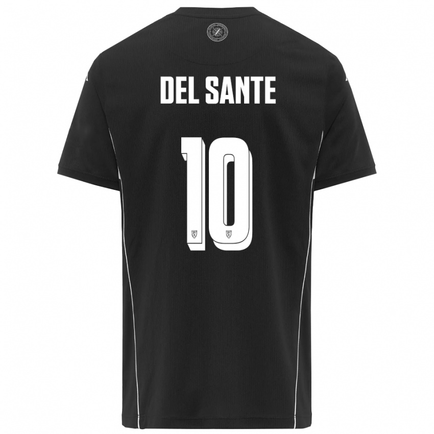 גברים Davide Del Sante #10 שחור לבן הרחק ג'רזי 2025/26 חולצה קצרה