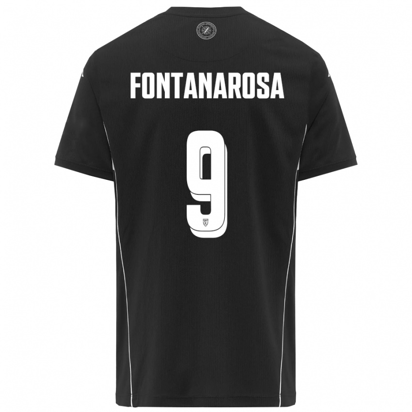 גברים ריקרדו פונטנרוסה #9 שחור לבן הרחק ג'רזי 2025/26 חולצה קצרה