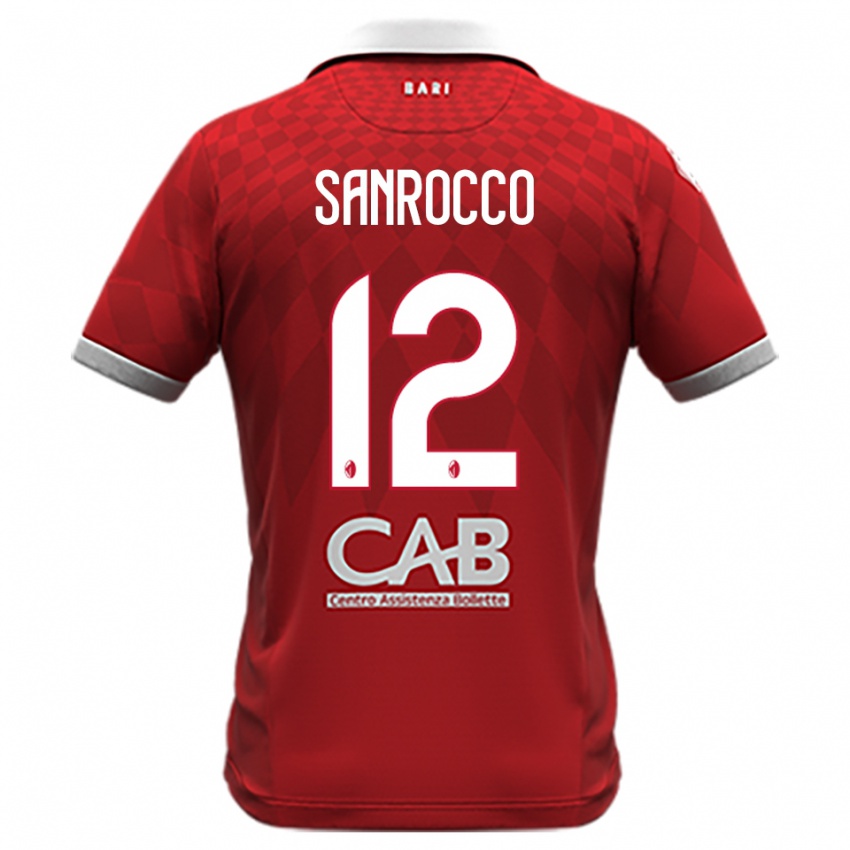 גברים Michele Sanrocco #12 אדום לבן הרחק ג'רזי 2025/26 חולצה קצרה