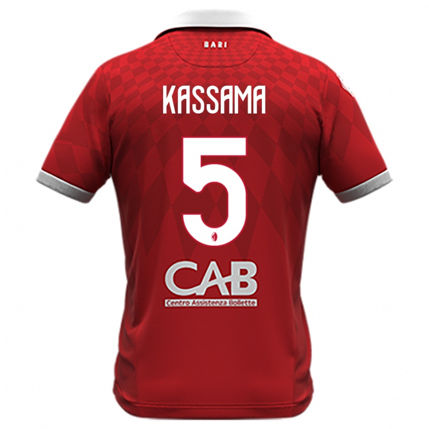 גברים Sheriff Kassama #5 אדום לבן הרחק ג'רזי 2025/26 חולצה קצרה