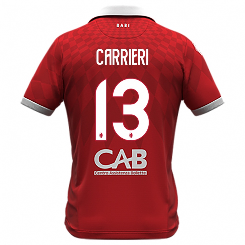 גברים Vitantonio Carrieri #13 אדום לבן הרחק ג'רזי 2025/26 חולצה קצרה