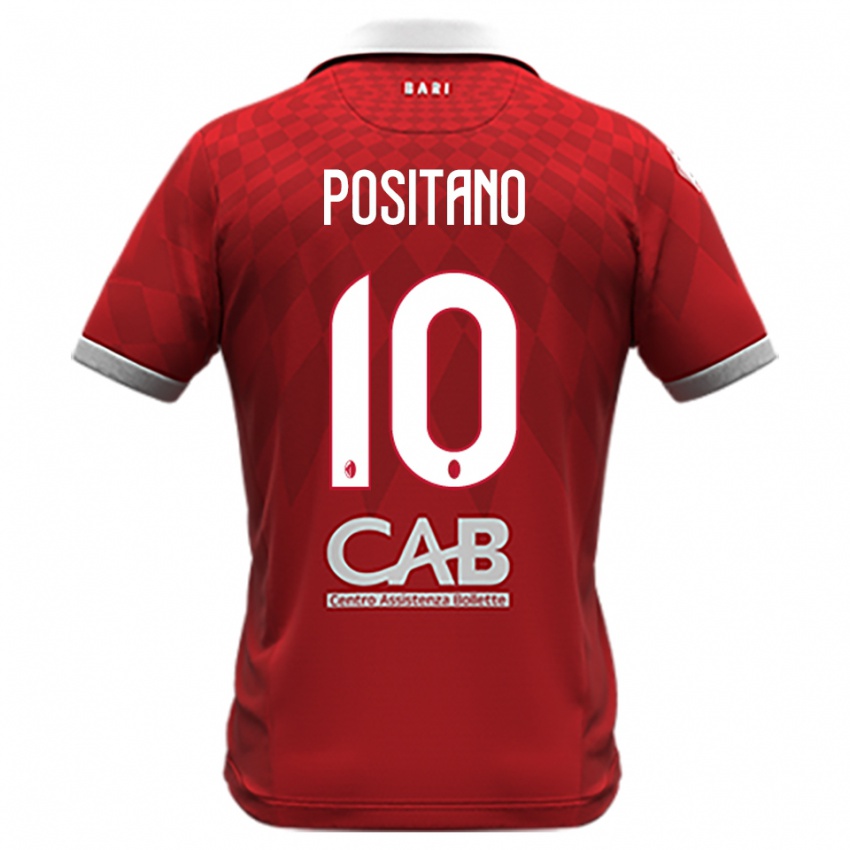 גברים Giuseppe Positano #10 אדום לבן הרחק ג'רזי 2025/26 חולצה קצרה