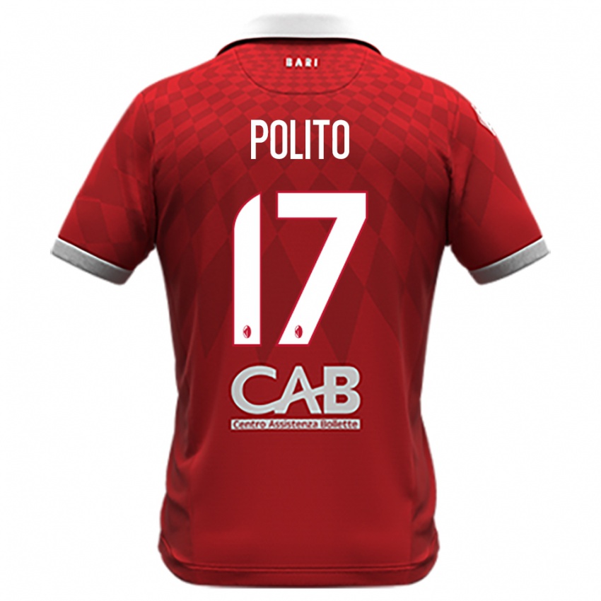 גברים Fabio Polito #17 אדום לבן הרחק ג'רזי 2025/26 חולצה קצרה