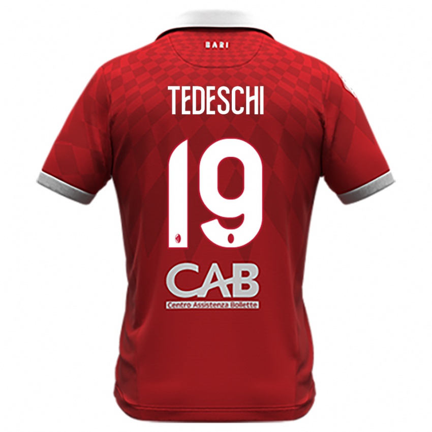 גברים Francesco Tedeschi #19 אדום לבן הרחק ג'רזי 2025/26 חולצה קצרה