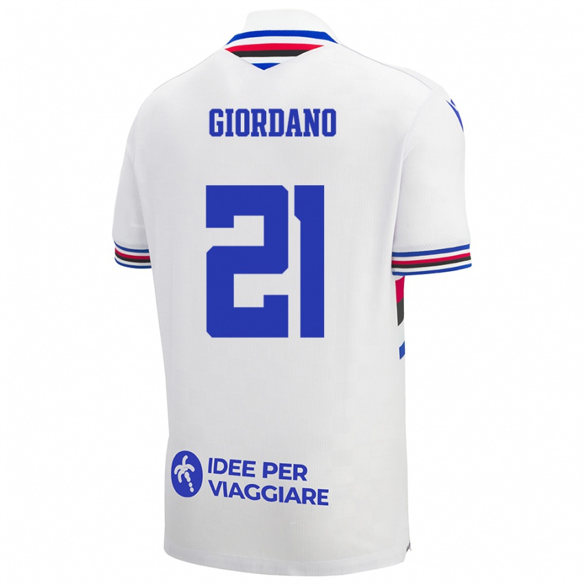 גברים סימונה ג'ורדנו #21 לבן כחול אדום הרחק ג'רזי 2025/26 חולצה קצרה