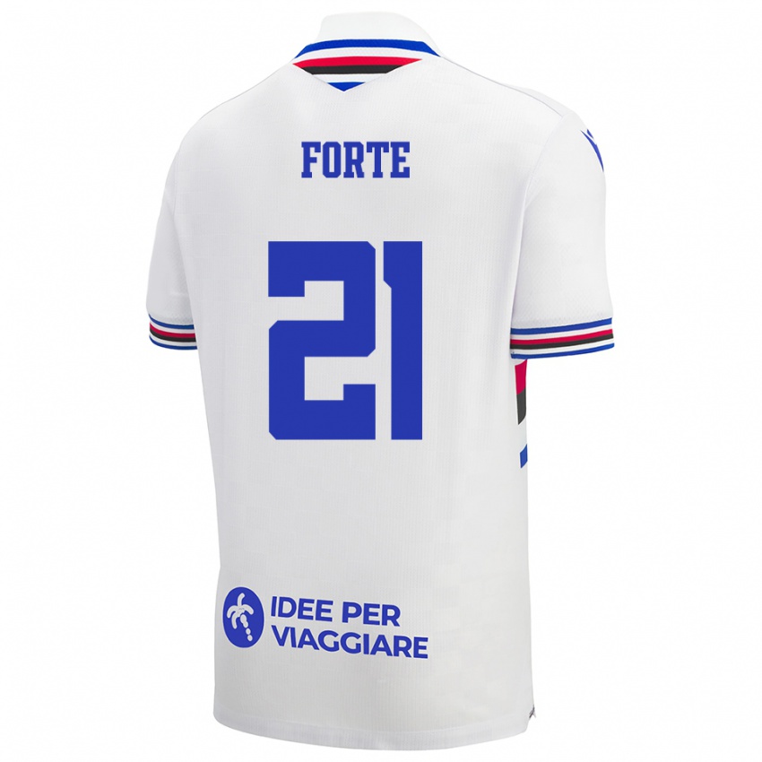 גברים Giuseppe Forte #21 לבן כחול אדום הרחק ג'רזי 2025/26 חולצה קצרה