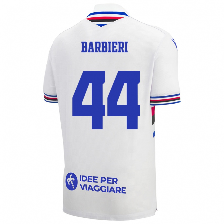 גברים Alice Barbieri #44 לבן כחול אדום הרחק ג'רזי 2025/26 חולצה קצרה