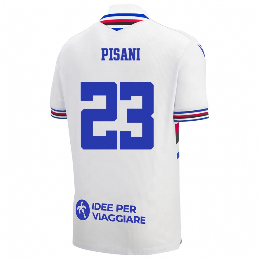 גברים Elena Pisani #23 לבן כחול אדום הרחק ג'רזי 2025/26 חולצה קצרה