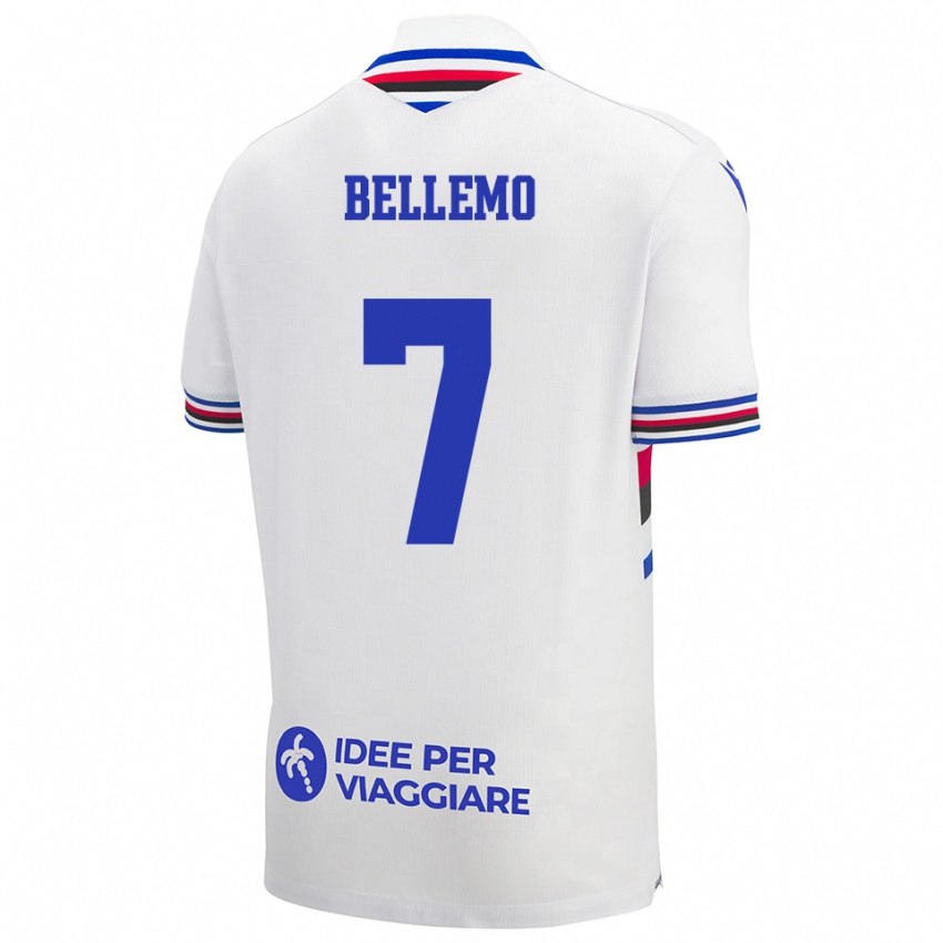 גברים אלסנדרו בלמו #7 לבן כחול אדום הרחק ג'רזי 2025/26 חולצה קצרה