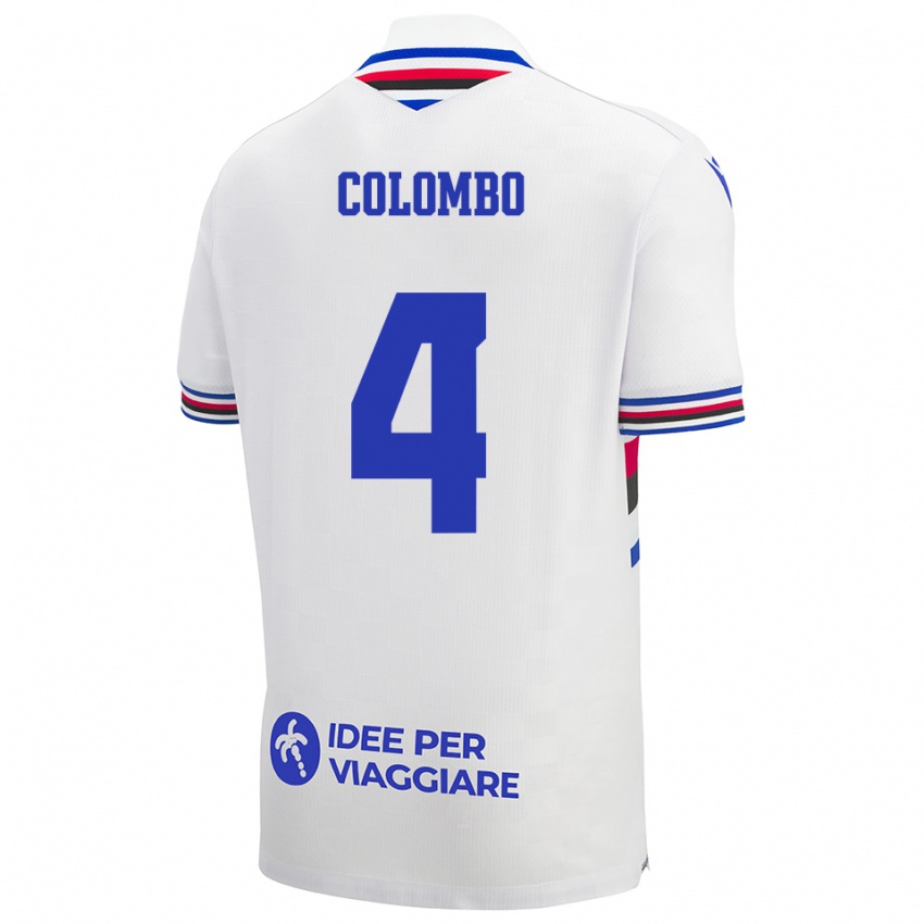 גברים Sofia Colombo #4 לבן כחול אדום הרחק ג'רזי 2025/26 חולצה קצרה