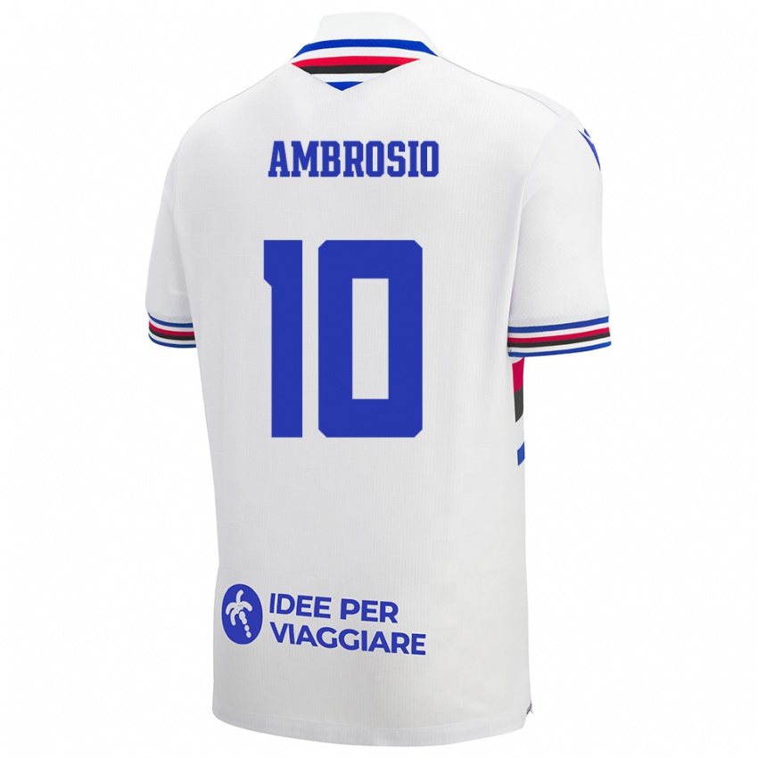 גברים Alfonso Ambrosio #10 לבן כחול אדום הרחק ג'רזי 2025/26 חולצה קצרה