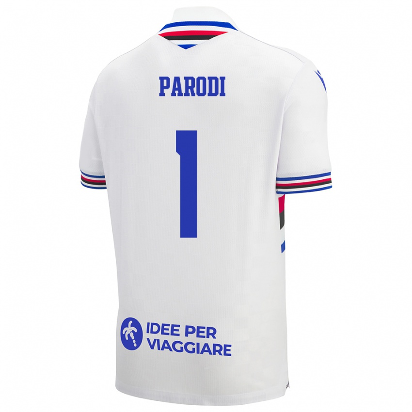 גברים Alessio Parodi #1 לבן כחול אדום הרחק ג'רזי 2025/26 חולצה קצרה