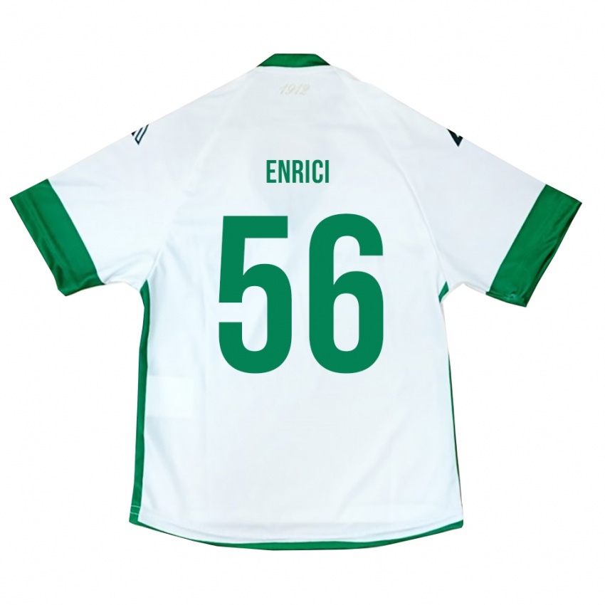 גברים פטריק אנריצ'י #56 לבן ירוק כחול הרחק ג'רזי 2025/26 חולצה קצרה