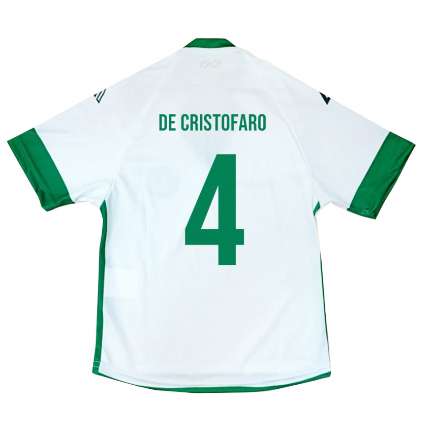 גברים אנטוניו דה כריסטופארו #4 לבן ירוק כחול הרחק ג'רזי 2025/26 חולצה קצרה