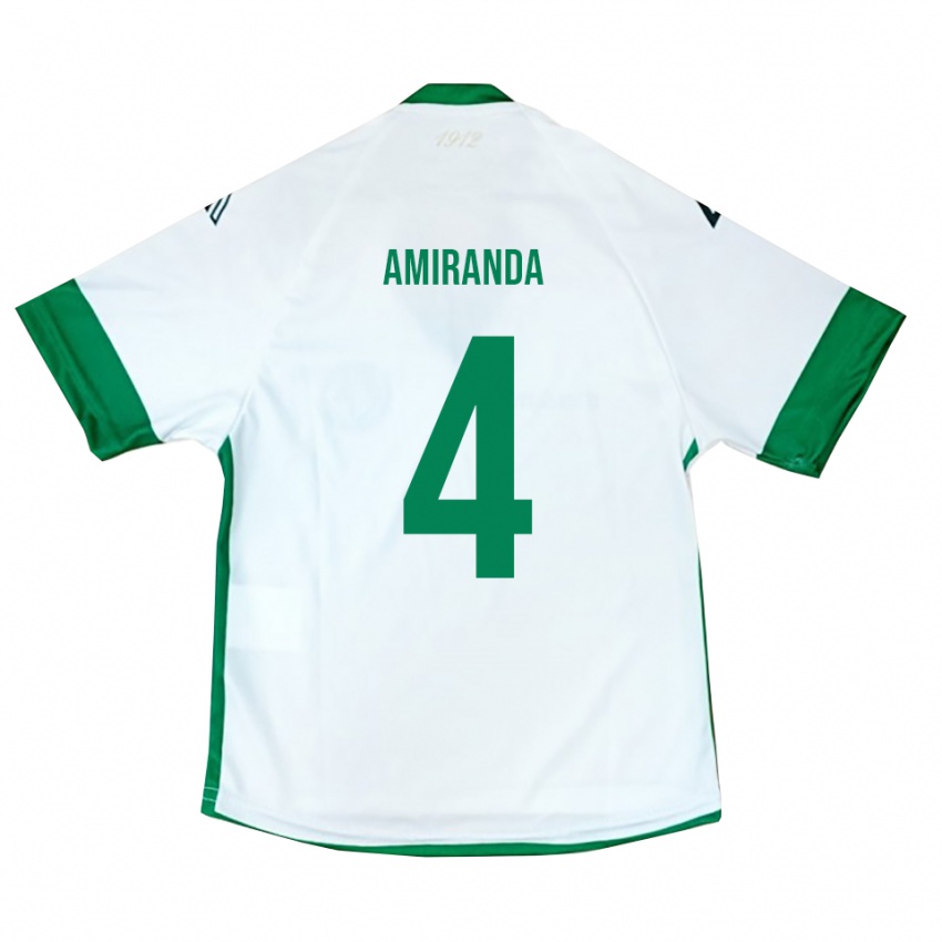 גברים Francesco Amiranda #4 לבן ירוק כחול הרחק ג'רזי 2025/26 חולצה קצרה