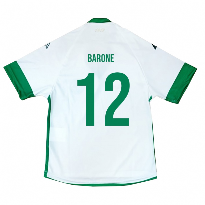 גברים Filippo Barone #12 לבן ירוק כחול הרחק ג'רזי 2025/26 חולצה קצרה