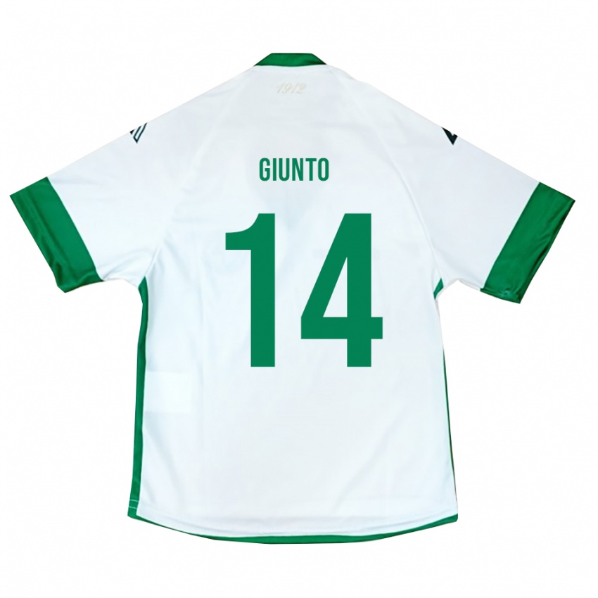 גברים Emanuele Giunto #14 לבן ירוק כחול הרחק ג'רזי 2025/26 חולצה קצרה