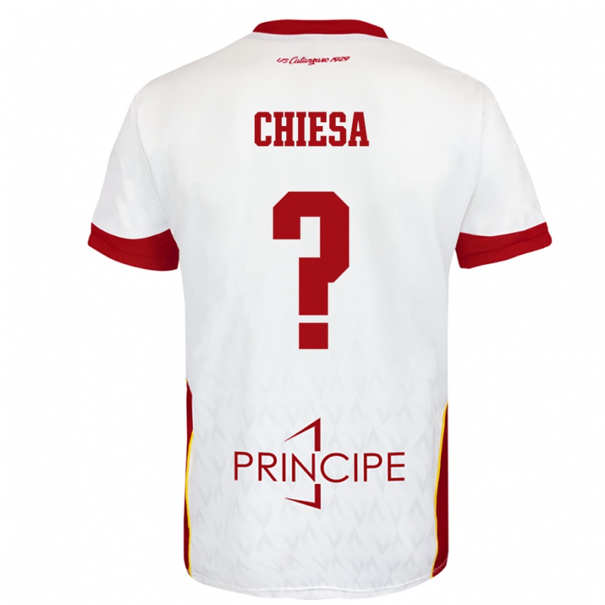 גברים Riccardo Chiesa #0 לבן אדום הרחק ג'רזי 2025/26 חולצה קצרה