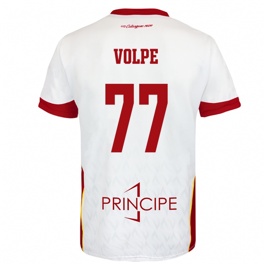 גברים Giovanni Volpe #77 לבן אדום הרחק ג'רזי 2025/26 חולצה קצרה