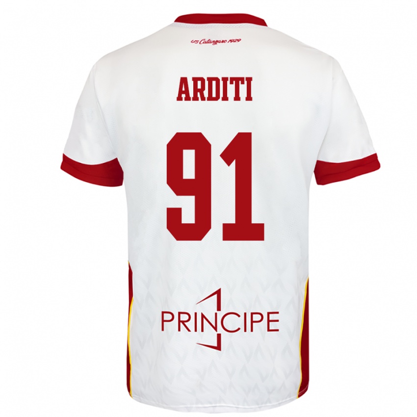 גברים גבריאל ארדיטי #91 לבן אדום הרחק ג'רזי 2025/26 חולצה קצרה