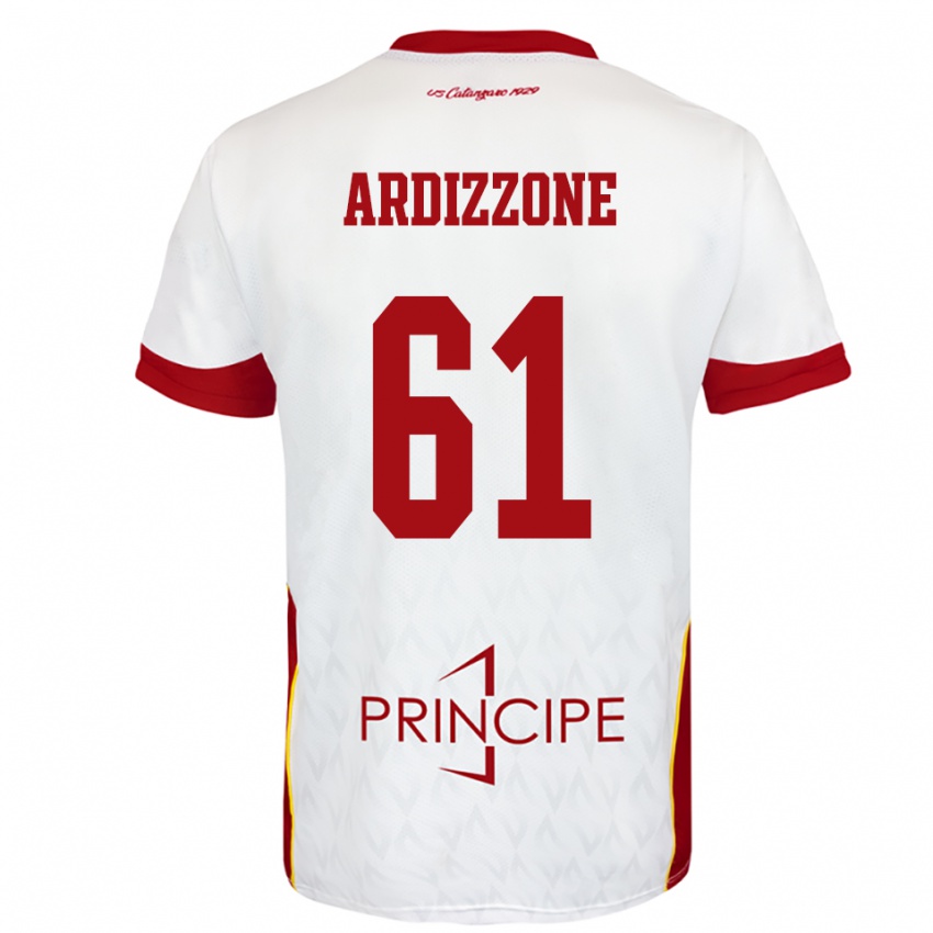 גברים Simone Ardizzone #61 לבן אדום הרחק ג'רזי 2025/26 חולצה קצרה