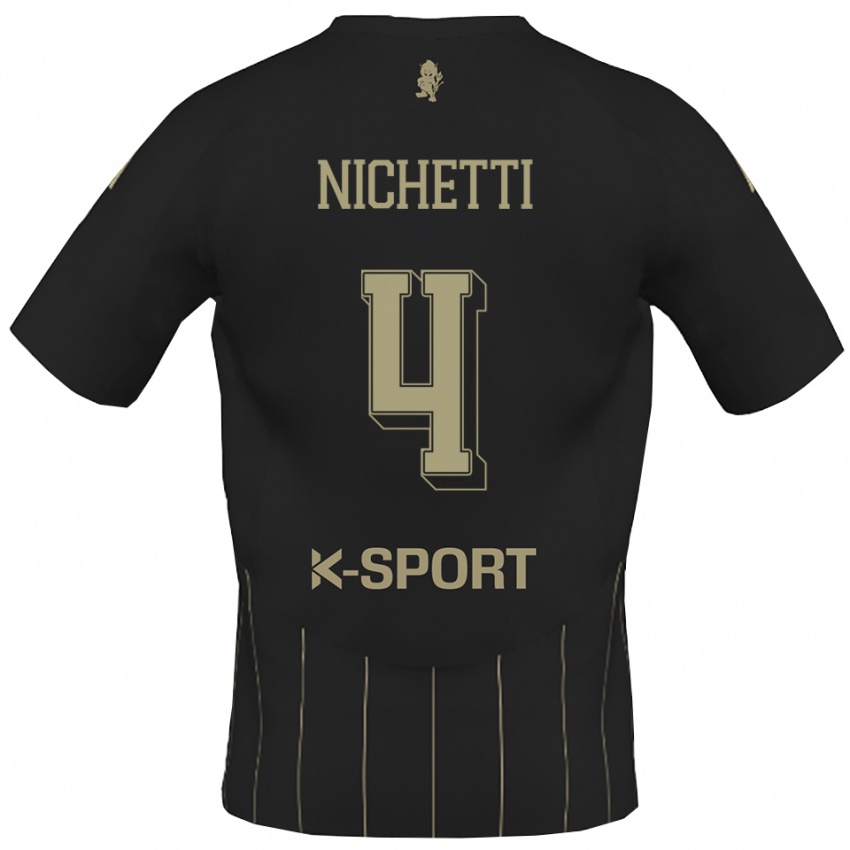 גברים Marco Nichetti #4 אפור לבן הרחק ג'רזי 2025/26 חולצה קצרה