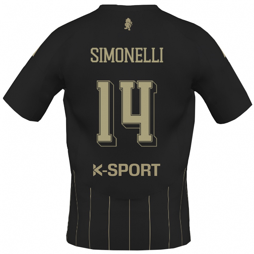 גברים Alessandro Simonelli #14 אפור לבן הרחק ג'רזי 2025/26 חולצה קצרה