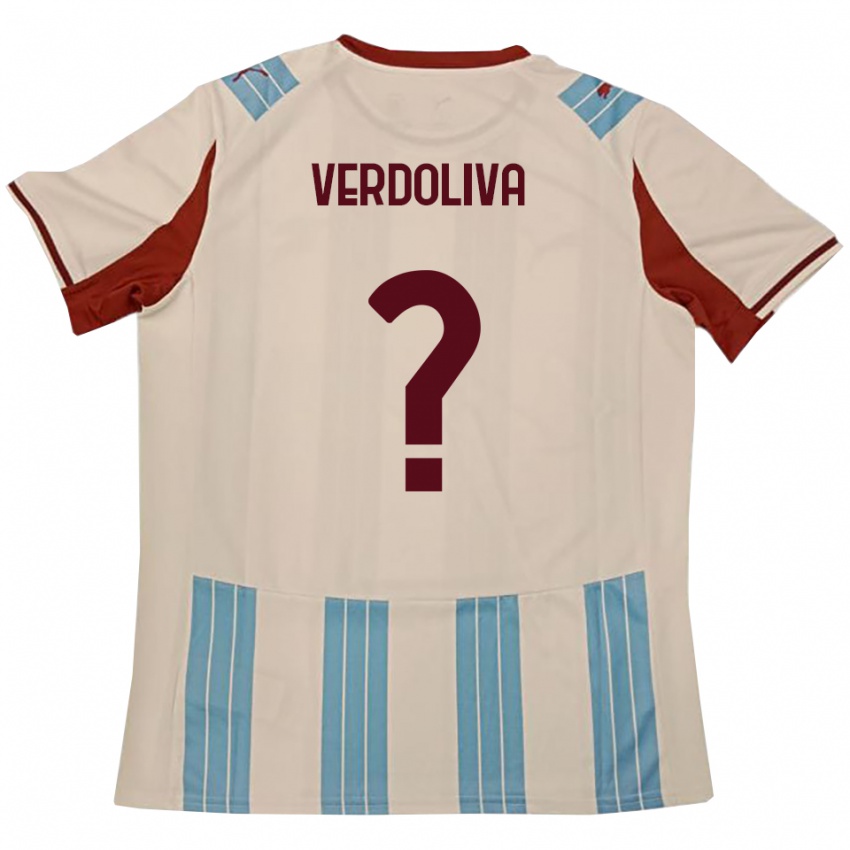 גברים Michele Verdoliva #0 תכלת לבן הרחק ג'רזי 2025/26 חולצה קצרה