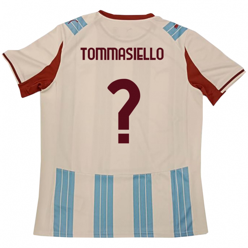 גברים Francesco Tommasiello #0 תכלת לבן הרחק ג'רזי 2025/26 חולצה קצרה