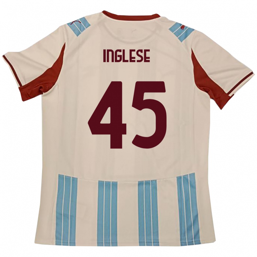 גברים רוברטו אינגלסה #45 תכלת לבן הרחק ג'רזי 2025/26 חולצה קצרה