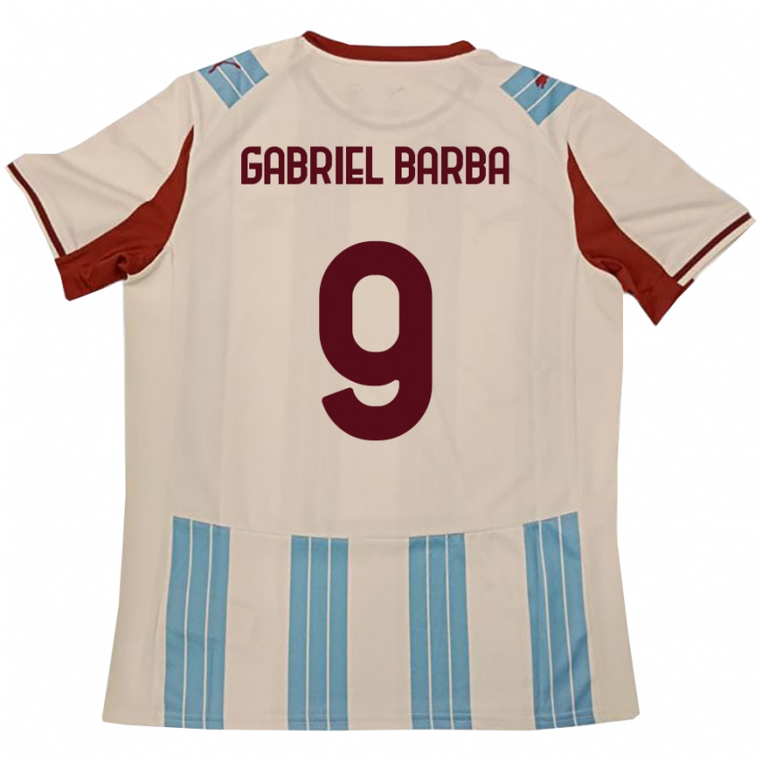 גברים Luigi Gabriel Barba #9 תכלת לבן הרחק ג'רזי 2025/26 חולצה קצרה