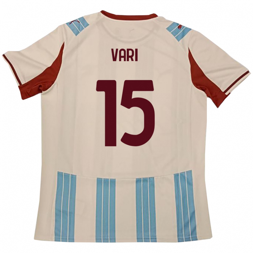 גברים Filippo Vari #15 תכלת לבן הרחק ג'רזי 2025/26 חולצה קצרה
