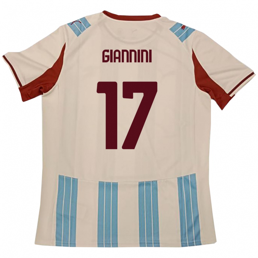 גברים Emanuele Giannini #17 תכלת לבן הרחק ג'רזי 2025/26 חולצה קצרה