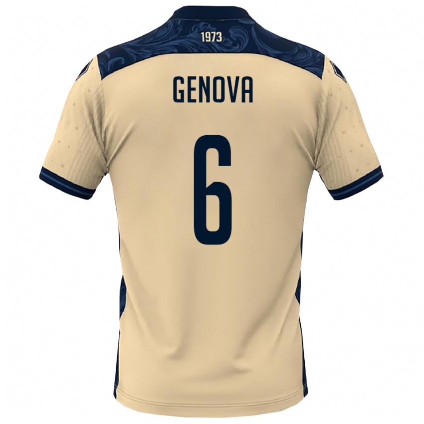 גברים אלסיו רפאל ג׳נובה #6 לבן כחול נייבי הרחק ג'רזי 2025/26 חולצה קצרה