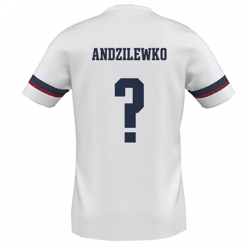 גברים Andzilewko #0 לבן אדום הרחק ג'רזי 2025/26 חולצה קצרה
