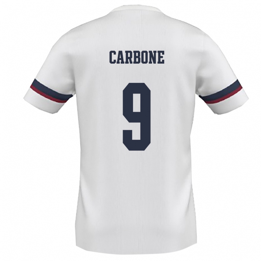 גברים Raffaele Carbone #9 לבן אדום הרחק ג'רזי 2025/26 חולצה קצרה