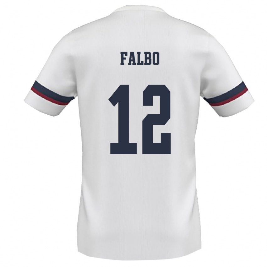 גברים Francesco Falbo #12 לבן אדום הרחק ג'רזי 2025/26 חולצה קצרה