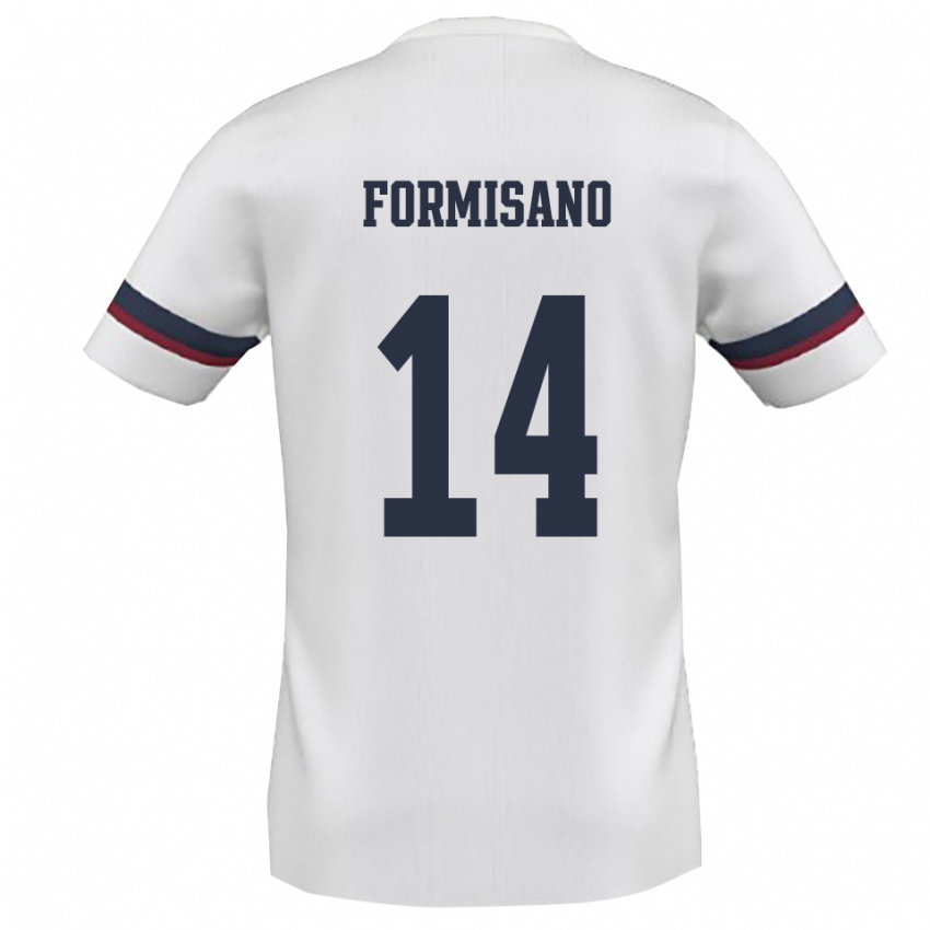 גברים Cristiano Formisano #14 לבן אדום הרחק ג'רזי 2025/26 חולצה קצרה