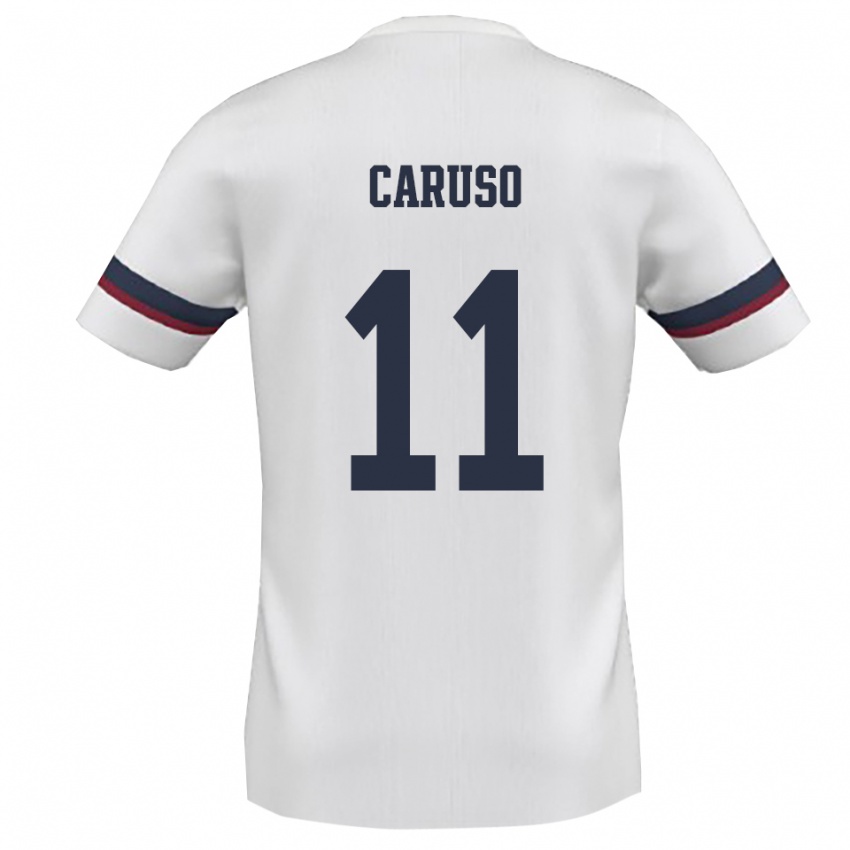 גברים Daniele Caruso #11 לבן אדום הרחק ג'רזי 2025/26 חולצה קצרה