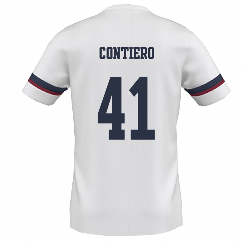 גברים Edoardo Contiero #41 לבן אדום הרחק ג'רזי 2025/26 חולצה קצרה